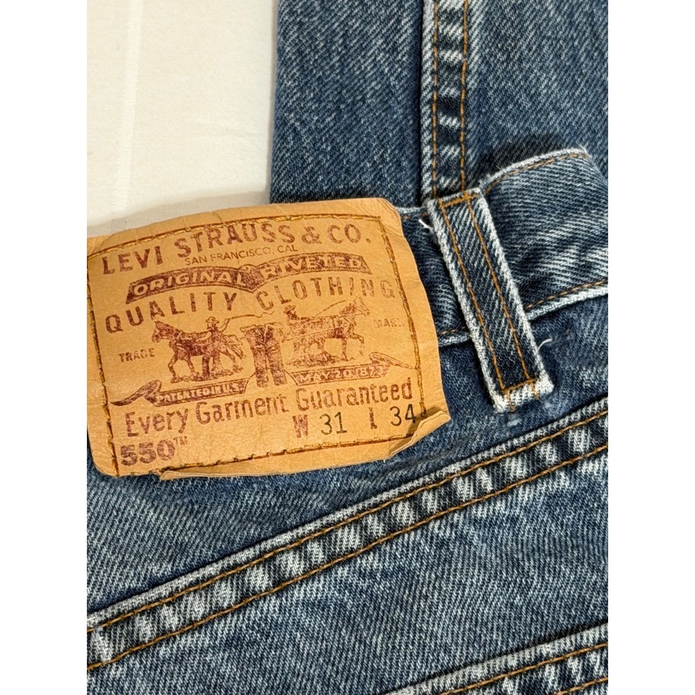 Vintage Levis 550 Relaxed Fit Jeans Men 31x34 USA Made Paint Splatter Distressed - Picture 11 of 11